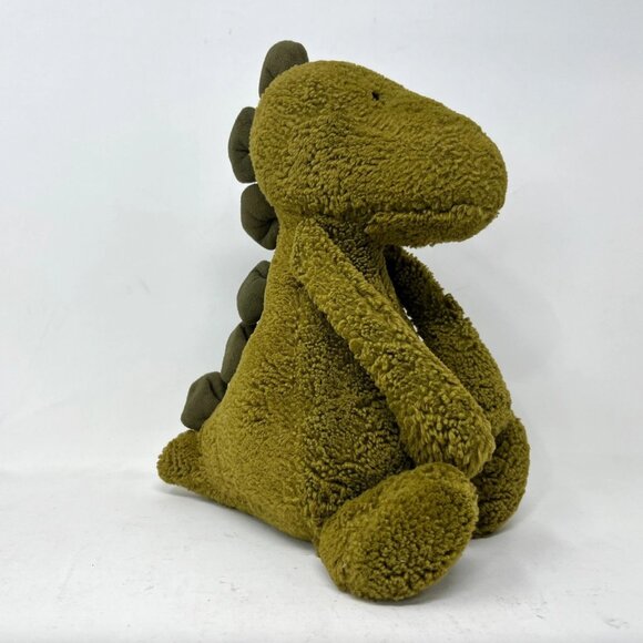 Retired Jellycat London BASHFUL DINO 10" Dark Green Version Dinosaur - Picture 1 of 11